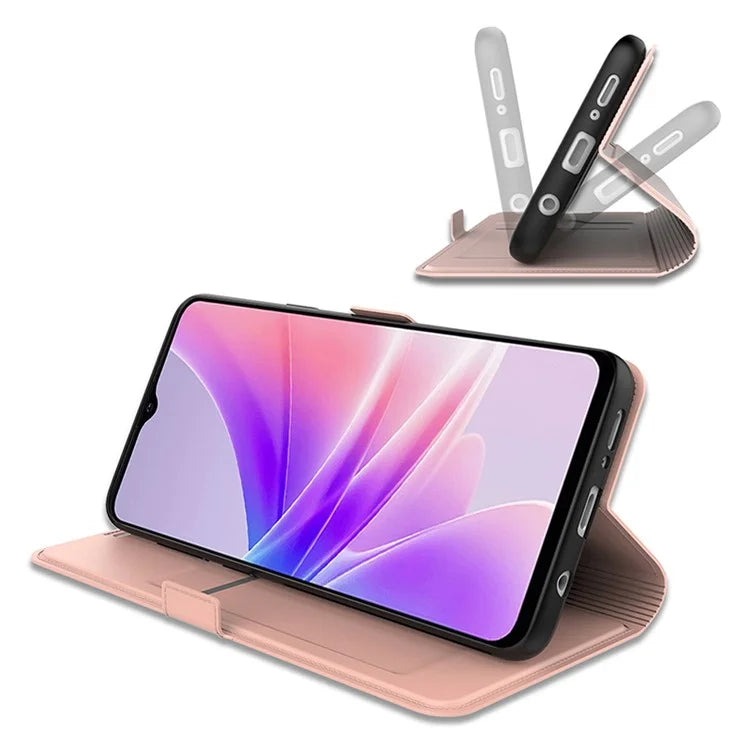 For vivo iQOO Z9x 5G Case Card Slots Stand Phone Leather Cover Dual Magnetic Clasps