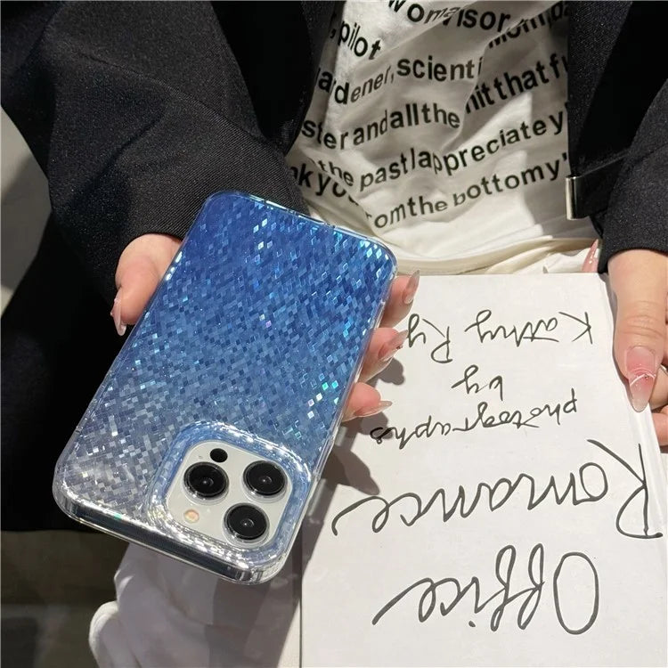 For iPhone 15 Pro Max Case IMD Rhombic Design TPU+PC Phone Cover