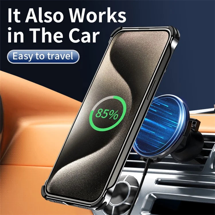 Auspicious Cloud Series For iPhone 15 Pro Magnetic Case Kickstand Aluminum Alloy Phone Cover Heat Dissipation