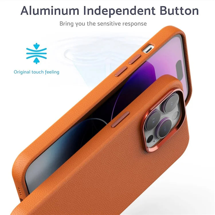For iPhone 14 Pro Max Case PU Leather Back Hard PC Phone Cover