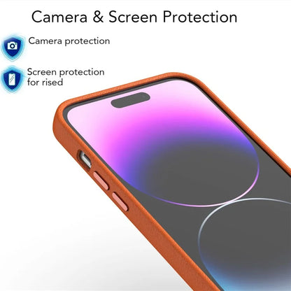 For iPhone 14 Pro Max Case PU Leather Back Hard PC Phone Cover