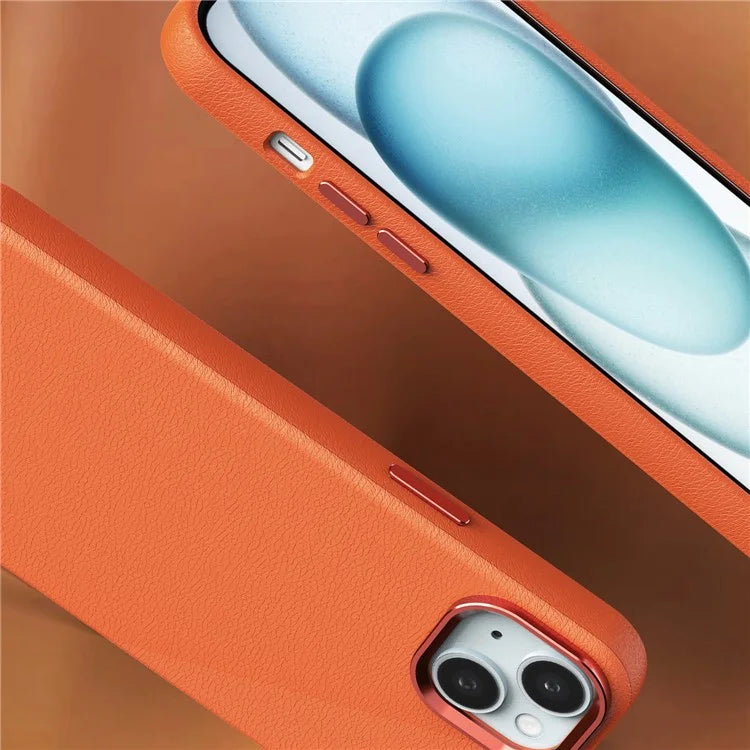 For iPhone 13 Case PU Leather + Hard PC Protective Phone Cover