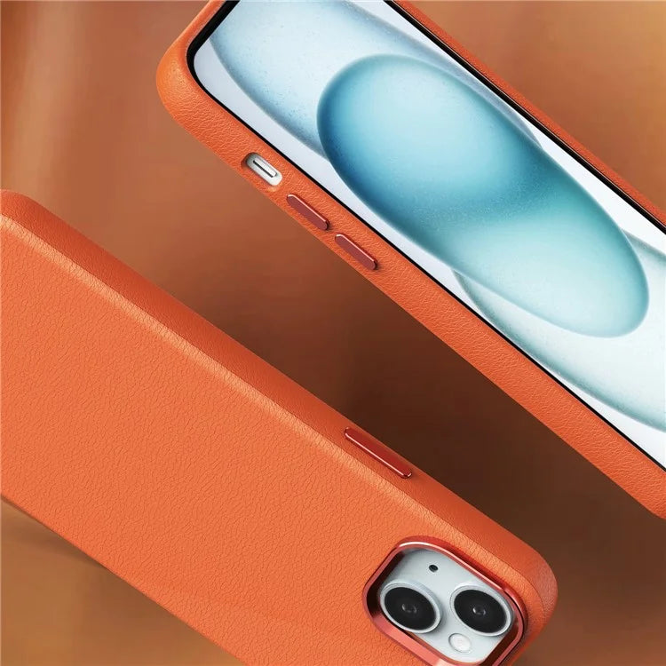 For iPhone 14 Case PU Leather + Hard PC Protective Phone Cover