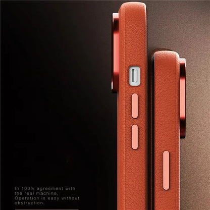 For iPhone 14 Case PU Leather + Hard PC Protective Phone Cover