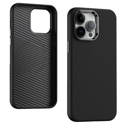 For iPhone 14 Pro Case Military Grade Metal Lens Frame PC+PU Phone Cover
