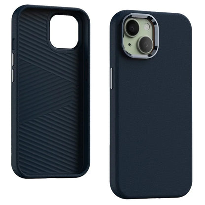 For iPhone 14 Plus Case PU Leather + PC Phone Cover Lens Frame Protection