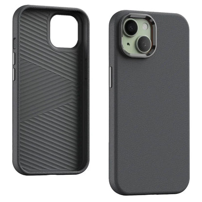 For iPhone 15 Case PU Leather Coated PC Shockproof Phone Cover