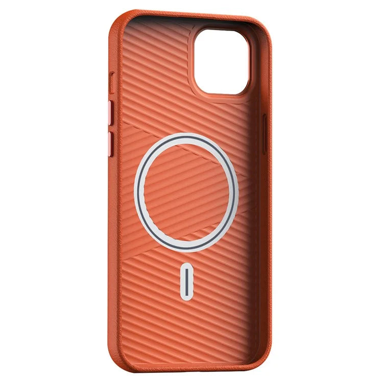 For iPhone 14 Plus Case Anti-Scratch PC+PU Leather Phone Cover Compatible with MagSafe