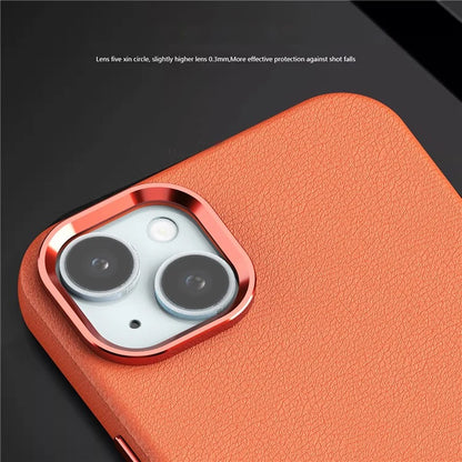For iPhone 14 Plus Case Anti-Scratch PC+PU Leather Phone Cover Compatible with MagSafe