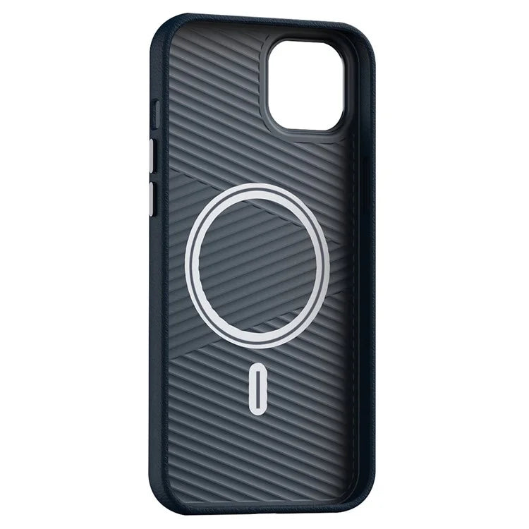 For iPhone 14 Plus Case Anti-Scratch PC+PU Leather Phone Cover Compatible with MagSafe