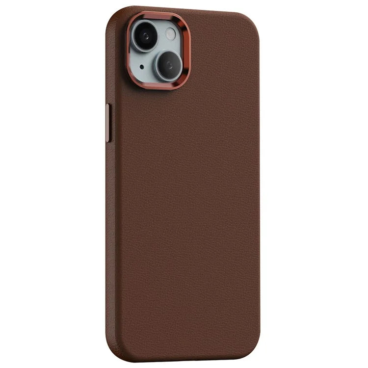 For iPhone 14 Plus Case Anti-Scratch PC+PU Leather Phone Cover Compatible with MagSafe
