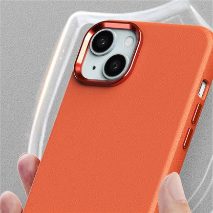 For iPhone 14 Plus Case Anti-Scratch PC+PU Leather Phone Cover Compatible with MagSafe
