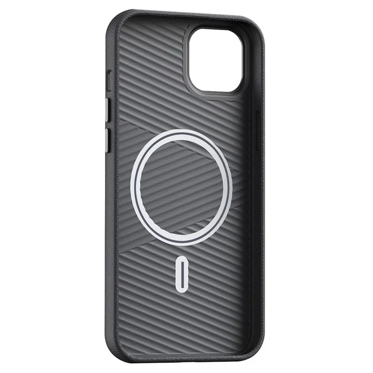 For iPhone 14 Plus Case Anti-Scratch PC+PU Leather Phone Cover Compatible with MagSafe