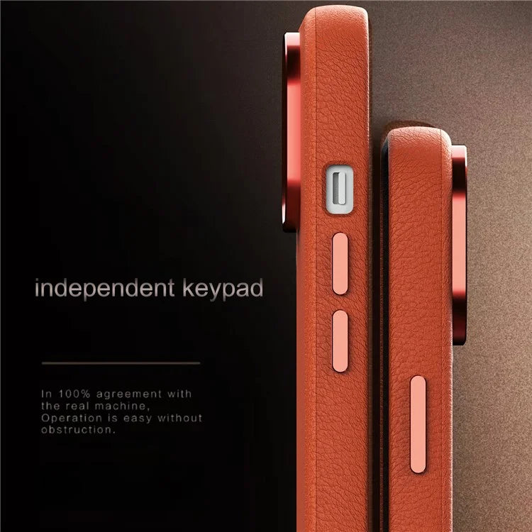 For iPhone 14 Plus Case Anti-Scratch PC+PU Leather Phone Cover Compatible with MagSafe