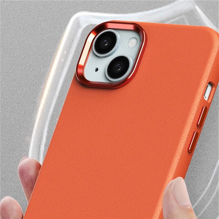 For iPhone 14 Plus Case Anti-Scratch PC+PU Leather Phone Cover Compatible with MagSafe