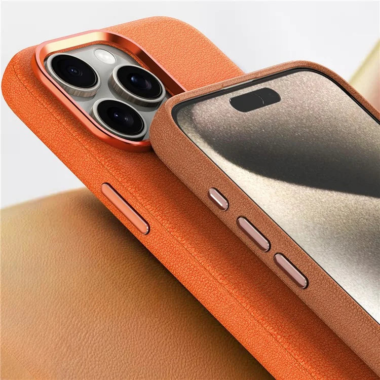 For iPhone 15 Pro Cases PC+PU Leather Anti-Drop Magnetic Mobile Phone Covers