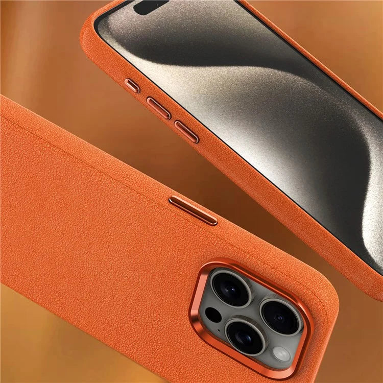 For iPhone 15 Pro Cases PC+PU Leather Anti-Drop Magnetic Mobile Phone Covers