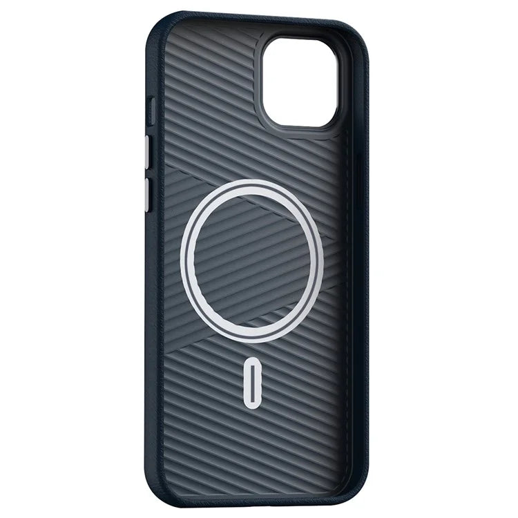 For iPhone 15 Plus Case PC+PU Leather Anti-Drop Phone Cover Compatible with MagSafe