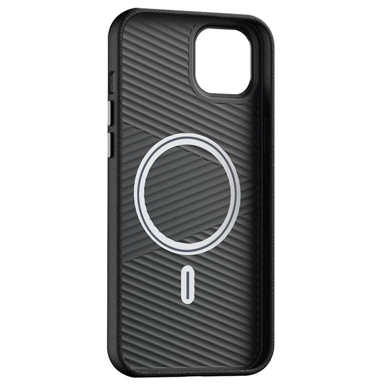 For iPhone 15 Plus Case PC+PU Leather Anti-Drop Phone Cover Compatible with MagSafe