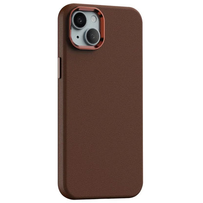 For iPhone 15 Plus Case PC+PU Leather Anti-Drop Phone Cover Compatible with MagSafe