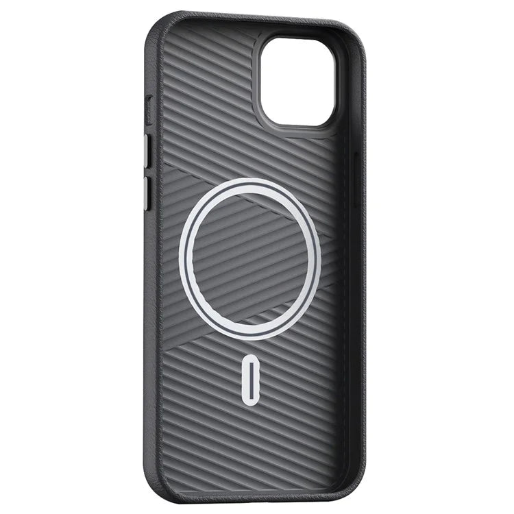 For iPhone 15 Plus Case PC+PU Leather Anti-Drop Phone Cover Compatible with MagSafe