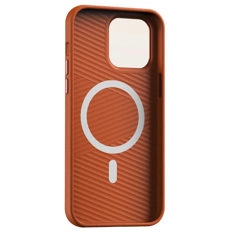 For iPhone 12 Pro Max Case PC+PU Leather Anti-Drop Phone Cover Compatible with MagSafe