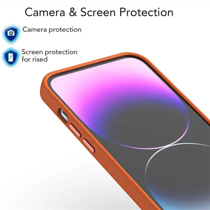 For iPhone 12 Pro Max Case PC+PU Leather Anti-Drop Phone Cover Compatible with MagSafe