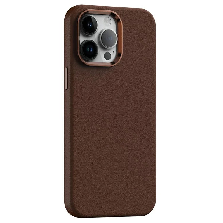 For iPhone 12 Pro Max Case PC+PU Leather Anti-Drop Phone Cover Compatible with MagSafe