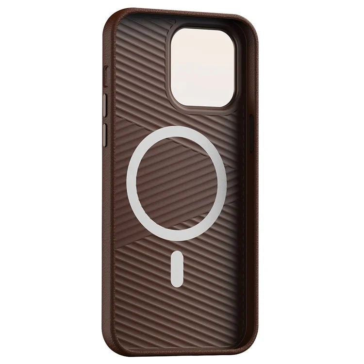 For iPhone 12 Pro Max Case PC+PU Leather Anti-Drop Phone Cover Compatible with MagSafe
