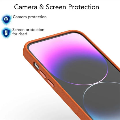 For iPhone 12 Pro Max Case PC+PU Leather Anti-Drop Phone Cover Compatible with MagSafe