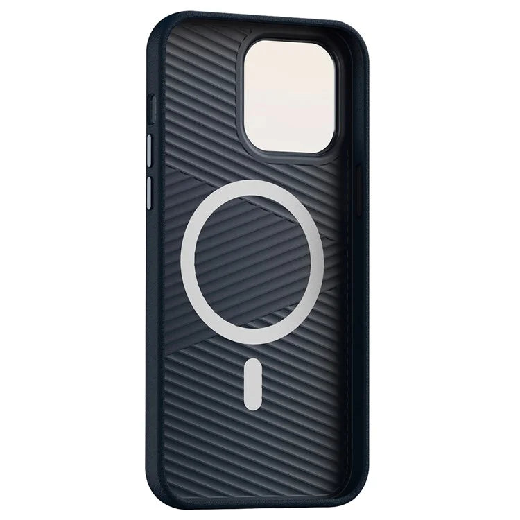 For iPhone 12 Pro Max Case PC+PU Leather Anti-Drop Phone Cover Compatible with MagSafe
