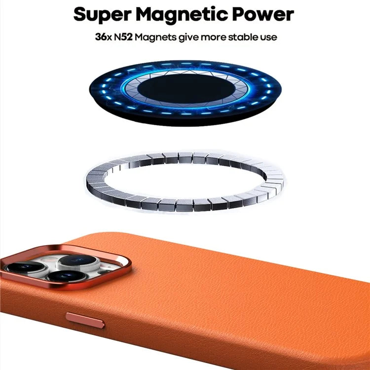For iPhone 12 Pro Max Case PC+PU Leather Anti-Drop Phone Cover Compatible with MagSafe