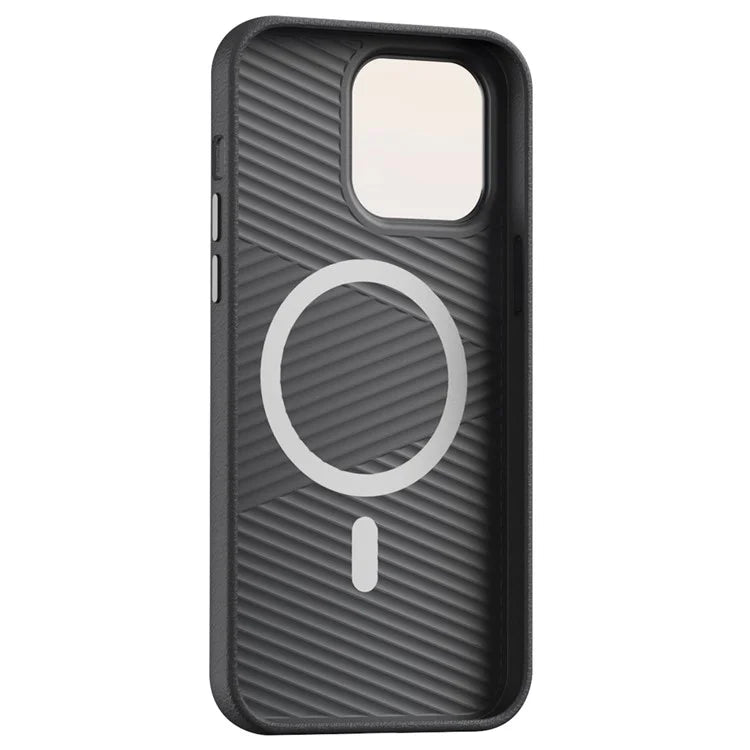 For iPhone 12 Pro Max Case PC+PU Leather Anti-Drop Phone Cover Compatible with MagSafe