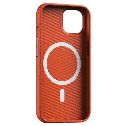 For iPhone 14 Case Compatible with Magsafe PU Leather Back Cover with Metal Lens Frame