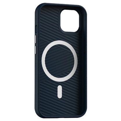 For iPhone 14 Case Compatible with Magsafe PU Leather Back Cover with Metal Lens Frame