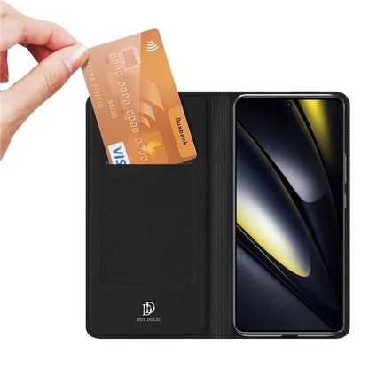 DUX DUCIS Skin Pro Series For Xiaomi Redmi Turbo 3 5G / Poco F6 5G Case PU Leather Flip Phone Cover