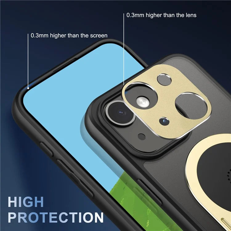 For iPhone 13 Graphene Heat Dissipation Case Silicone+PC Kickstand Phone Cover