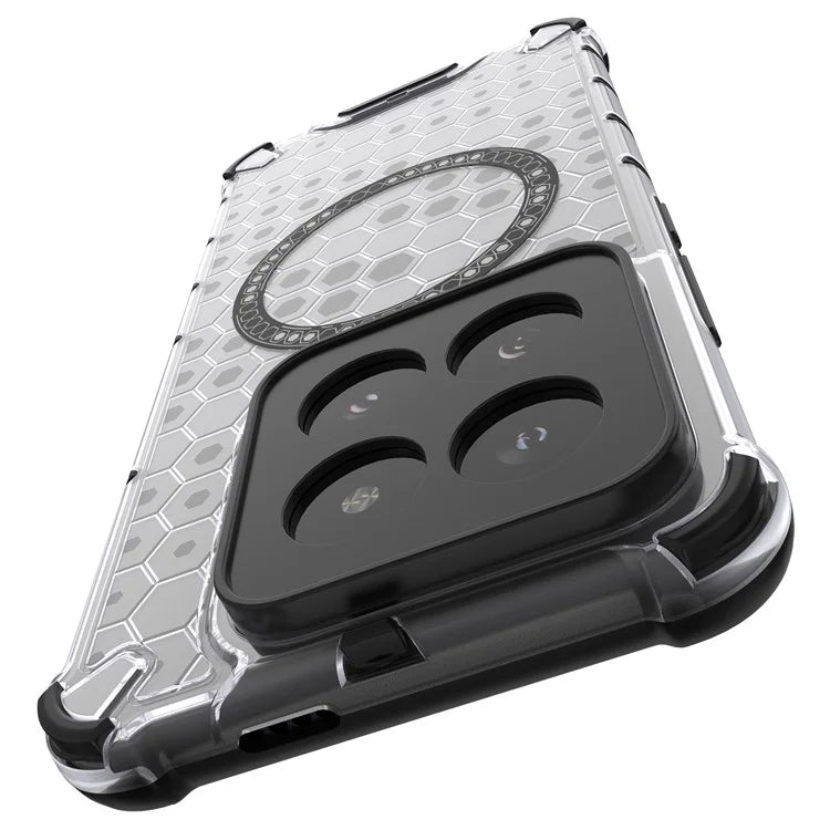 For Xiaomi 14 Pro Magnetic Case Honeycomb TPU+PC Phone Cover with Reinforced Corners
