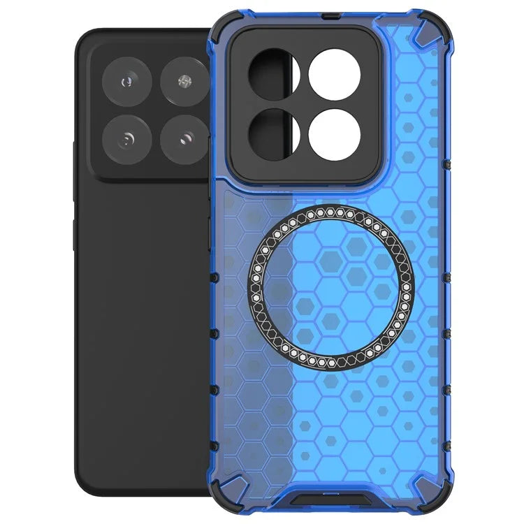 For Xiaomi 14 Pro Magnetic Case Honeycomb TPU+PC Phone Cover with Reinforced Corners