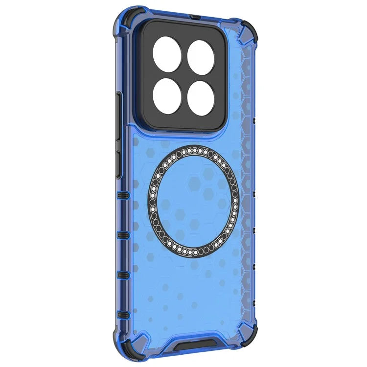 For Xiaomi 14 Pro Magnetic Case Honeycomb TPU+PC Phone Cover with Reinforced Corners
