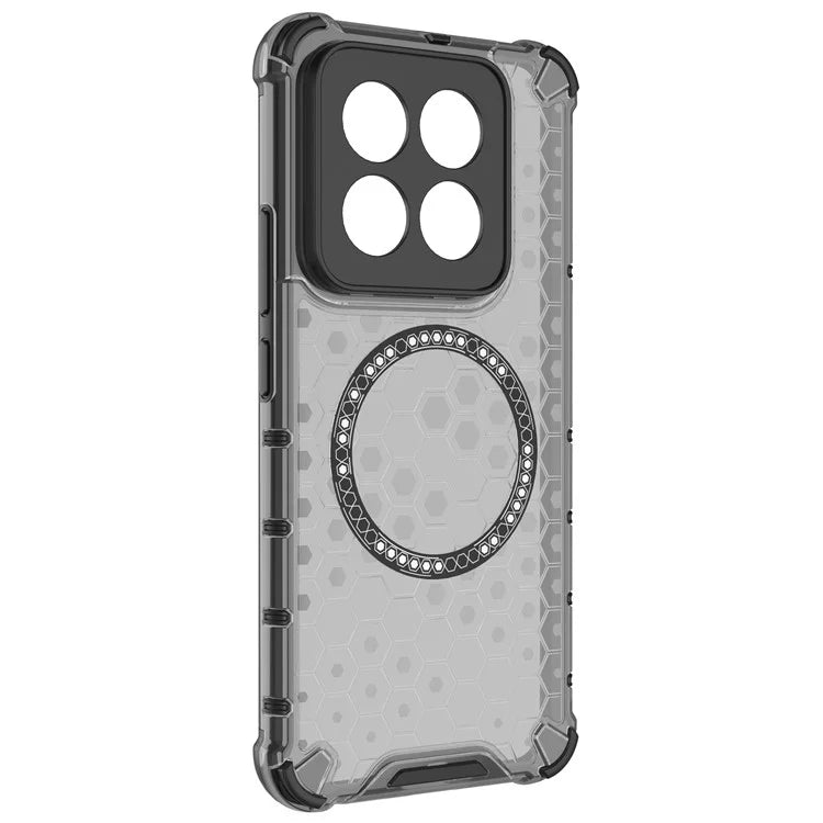 For Xiaomi 14 Pro Magnetic Case Honeycomb TPU+PC Phone Cover with Reinforced Corners