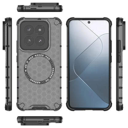 For Xiaomi 14 Pro Magnetic Case Honeycomb TPU+PC Phone Cover with Reinforced Corners