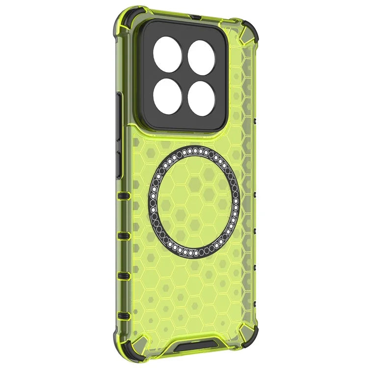 For Xiaomi 14 Pro Magnetic Case Honeycomb TPU+PC Phone Cover with Reinforced Corners