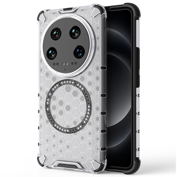 For Xiaomi 14 Ultra Magnetic Case Honeycomb Reinforced Corners TPU+PC Phone Cover