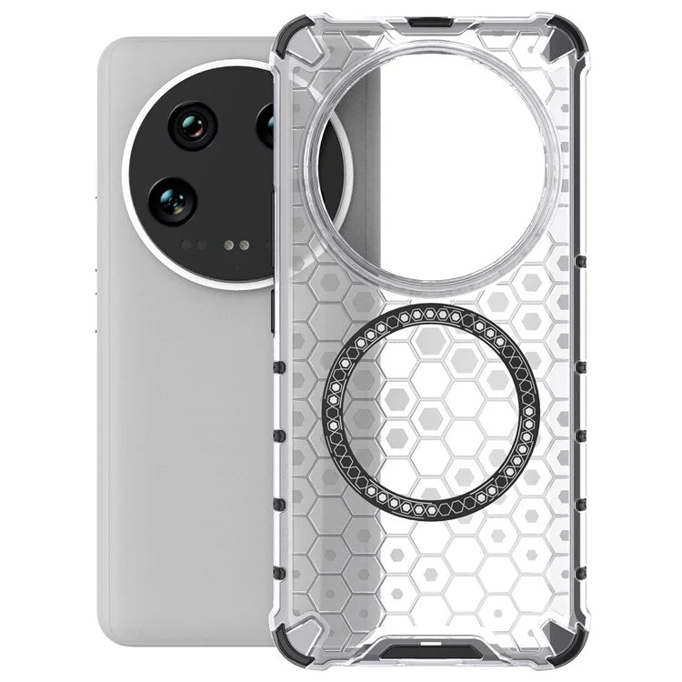 For Xiaomi 14 Ultra Magnetic Case Honeycomb Reinforced Corners TPU+PC Phone Cover