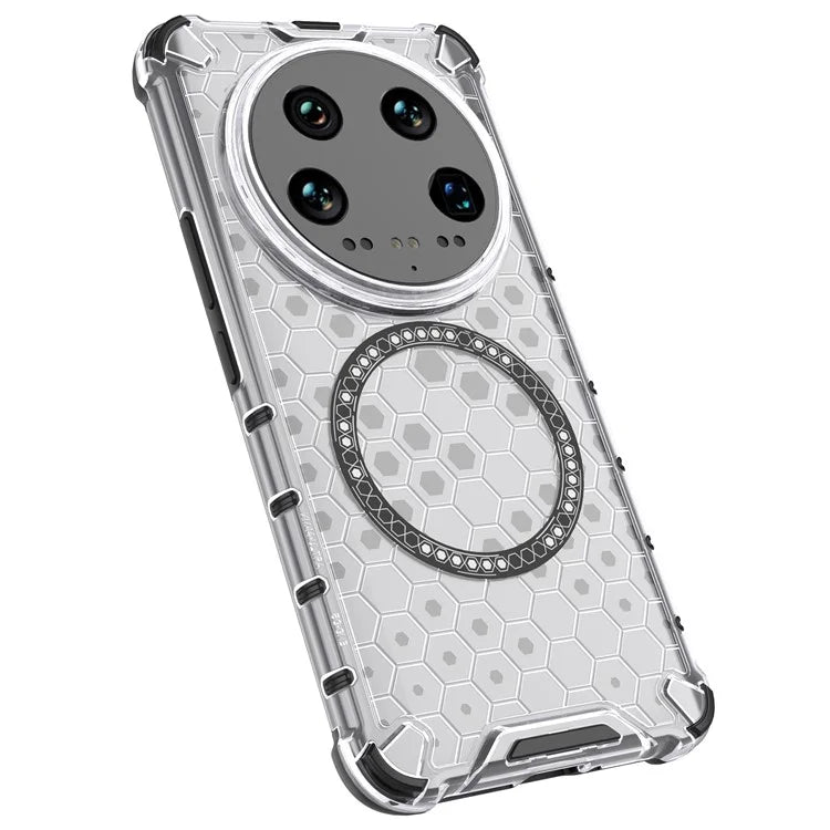 For Xiaomi 14 Ultra Magnetic Case Honeycomb Reinforced Corners TPU+PC Phone Cover