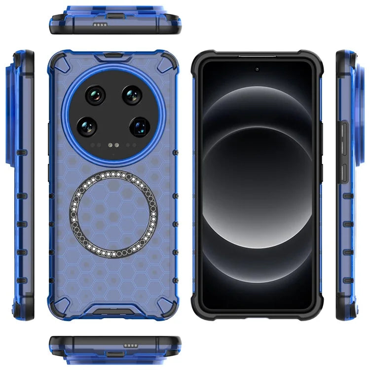For Xiaomi 14 Ultra Magnetic Case Honeycomb Reinforced Corners TPU+PC Phone Cover