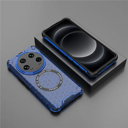 For Xiaomi 14 Ultra Magnetic Case Honeycomb Reinforced Corners TPU+PC Phone Cover