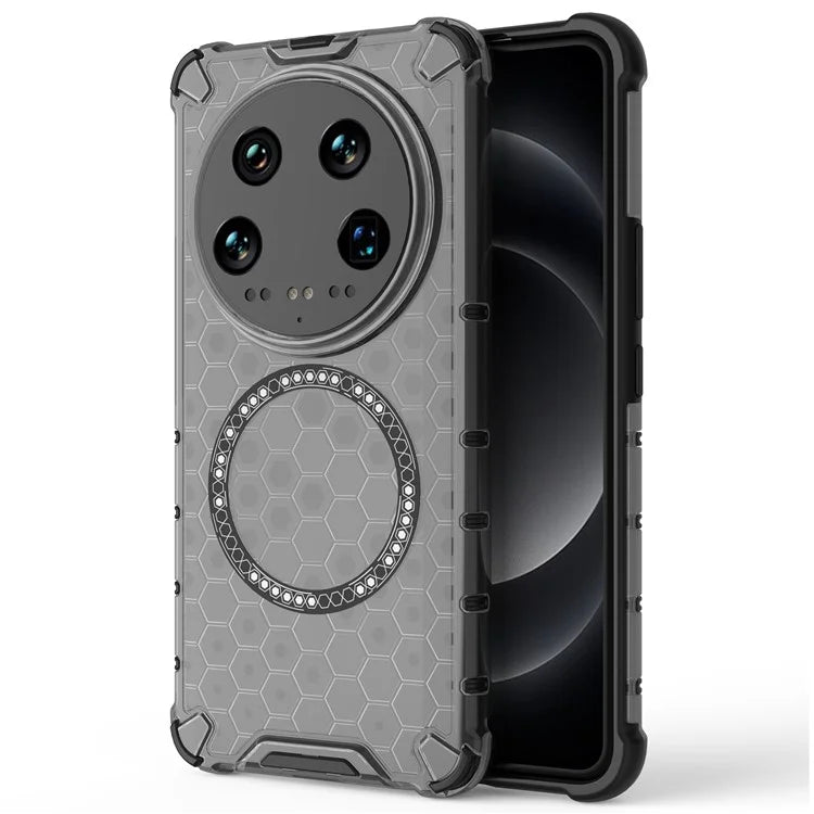 For Xiaomi 14 Ultra Magnetic Case Honeycomb Reinforced Corners TPU+PC Phone Cover