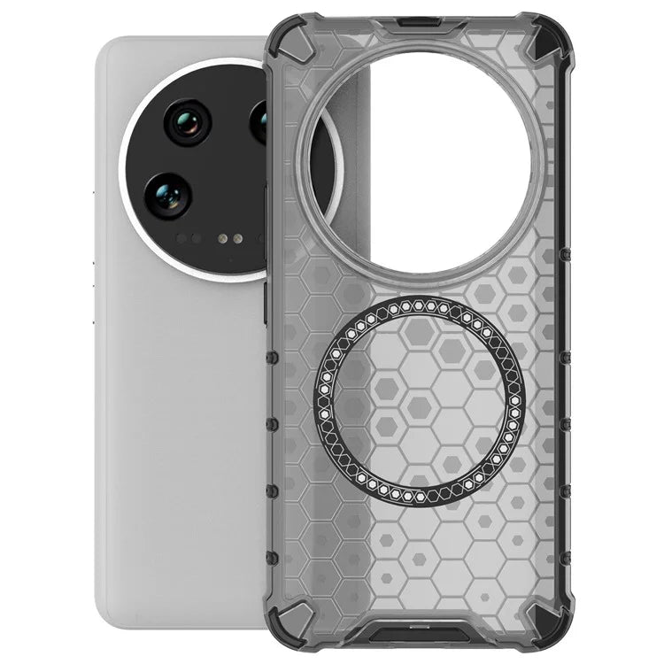 For Xiaomi 14 Ultra Magnetic Case Honeycomb Reinforced Corners TPU+PC Phone Cover